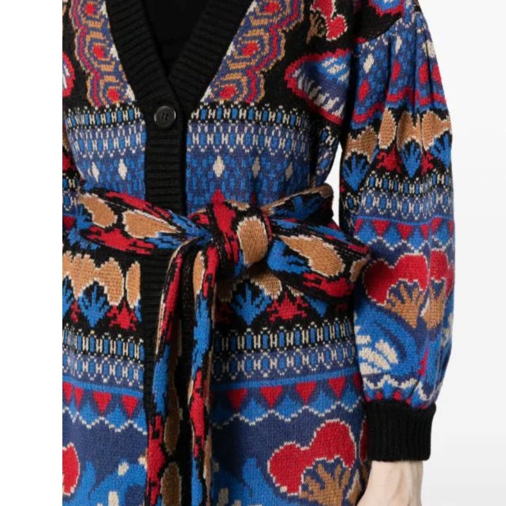 NWOT Farm Rio Black Ainika Maxi Cardigan - Picture 7 of 9